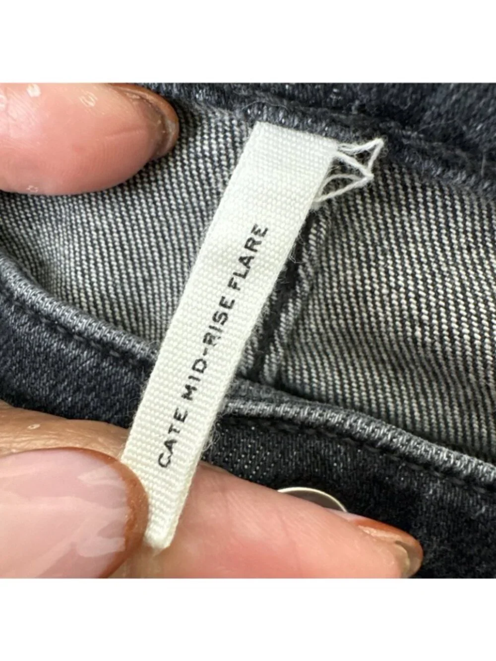 Rag‎ Bone Cate Flare Jeans Womens 29 Charcoal Stripe Mid Rise Ankle Cropped Raw